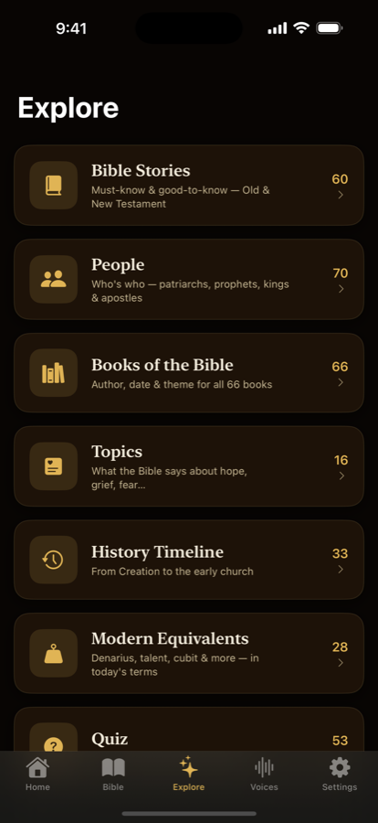 Explore tab